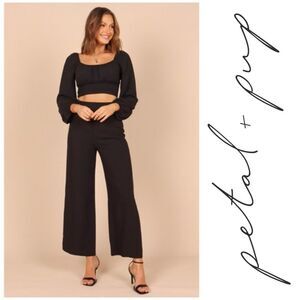 NWT Petal & Pup Evelyn Two 2 Piece Pant Set in Black Size XL